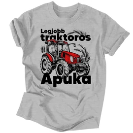 Traktoros apuka férfi póló (Szürke)