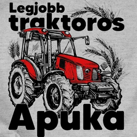 Traktoros apuka férfi póló (Szürke)