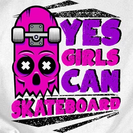 Girls can skateboard női póló (Fehér)