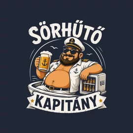 Sörhűtő kapitány férfi póló (Sötétkék)