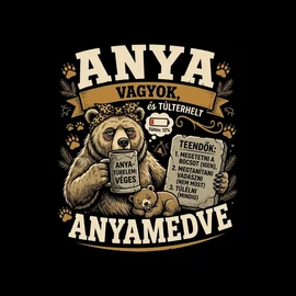 Anyamedve vagyok női póló (Fekete)
