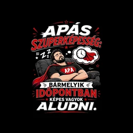 Apás szuperképesség férfi póló (Fekete)