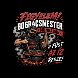 Bográcsmester munkában férfi póló (Fekete)