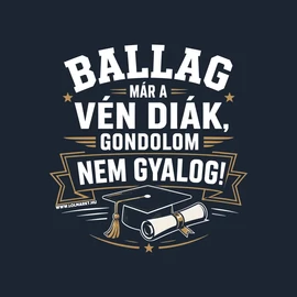 Ballag már a vén diák női póló (Sötétkék)