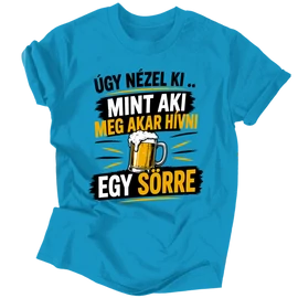Úgy nézel ki férfi póló (Türkiz)