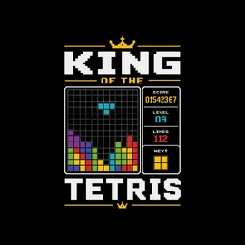 King of the TETRIS póló (Fekete)