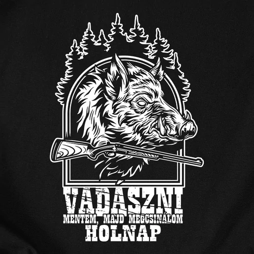 Vadászni mentem férfi póló (B_Fekete)