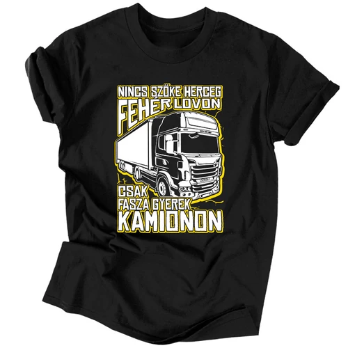 Fasza gyerek kamionon férfi póló (Fekete)
