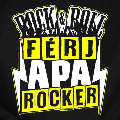 Rock & Roll Apa férfi póló (B_Fekete)