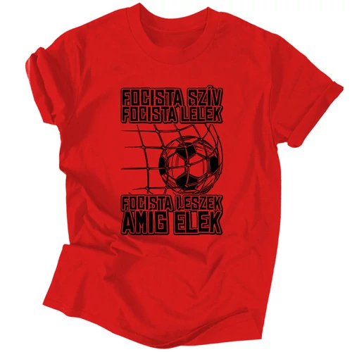 Focista szív focista lélek férfi póló (Piros)