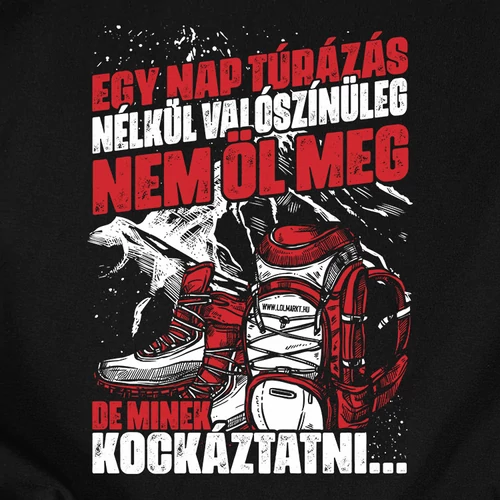 Egy nap túrázás nélkül férfi póló (B_fekete)