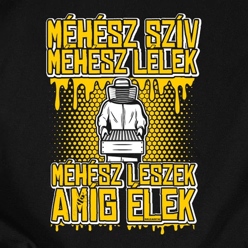 Méhész szív méhész lélek férfi póló (B_Fekete)