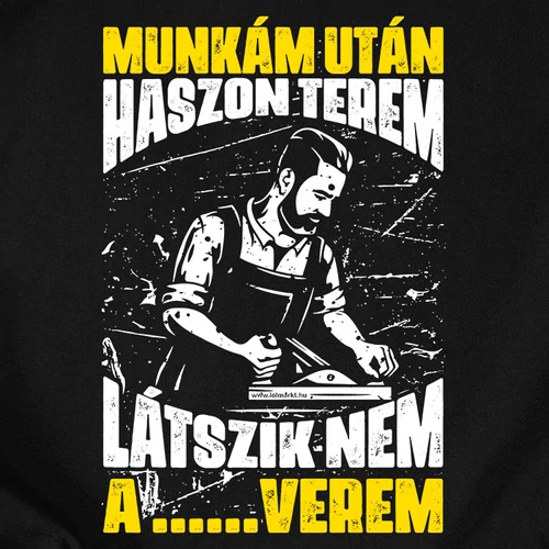 Munkám után... asztalos férfi póló (B_Fekete)