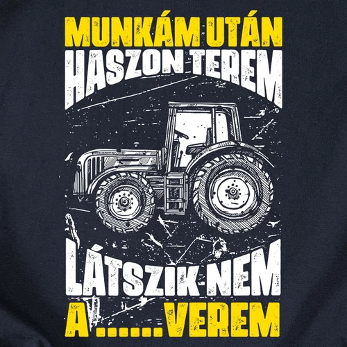 Munkám után... traktoros férfi póló (B_Sötétkék)