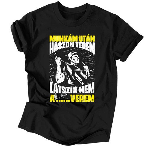 Munkám után... villanyszerelő férfi póló (Fekete)