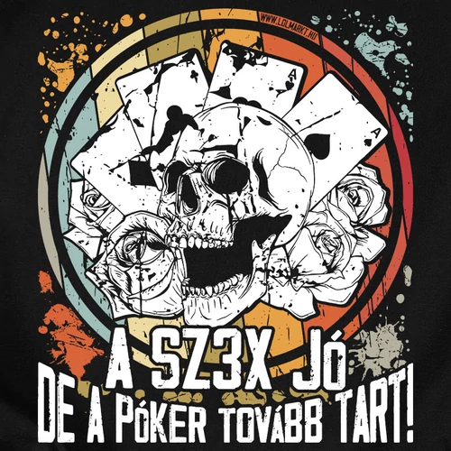 A póker tovább tart férfi póló  (B_Fekete)