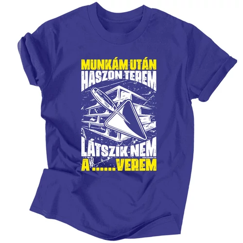 Munkám után... kőműves férfi póló (Királykék)