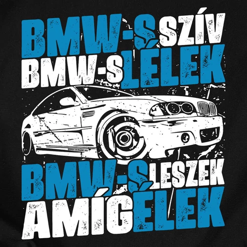 Bmw-s szív Bmw-s lélek női póló (B_Fekete)