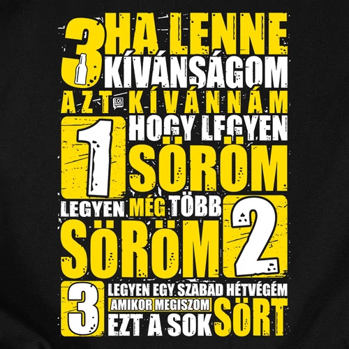 3 kívánság férfi póló (B_Fekete)
