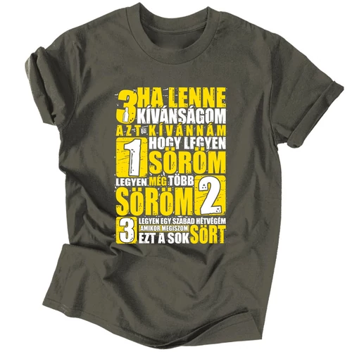 3 kívánság férfi póló (Grafit)