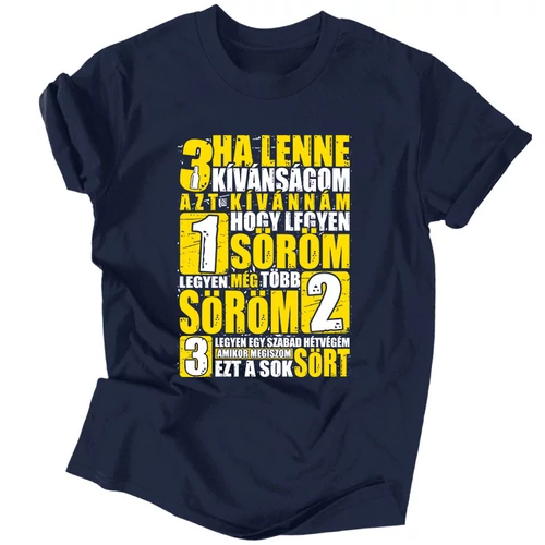 3 kívánság férfi póló (Sötétkék)