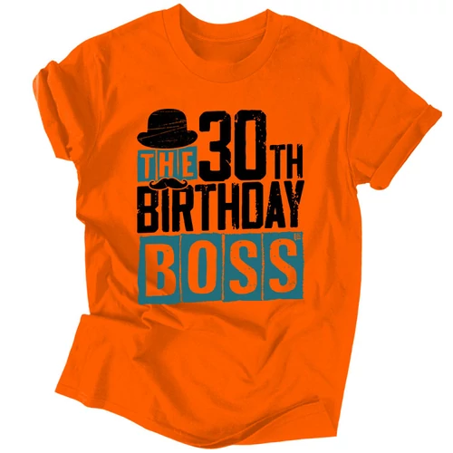 The Birthday Boss férfi póló (Narancs)