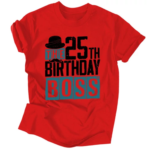 The Birthday Boss férfi póló (Piros)