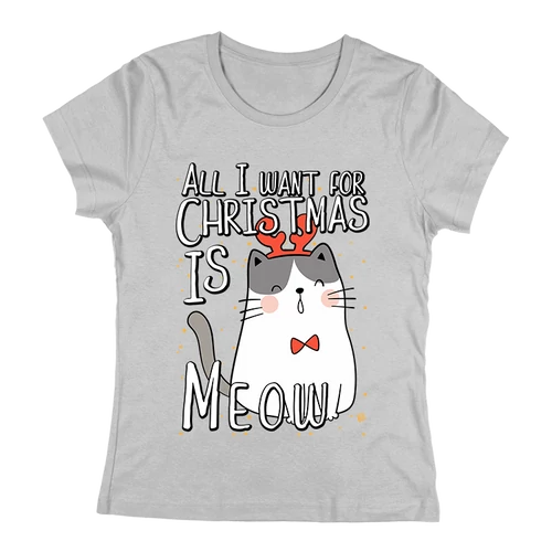 Christmas is meow női póló (Szürke)