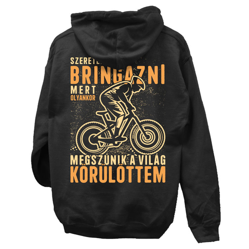 Szeretek bringázni - Dirt bike kapucnis pulóver (Fekete)