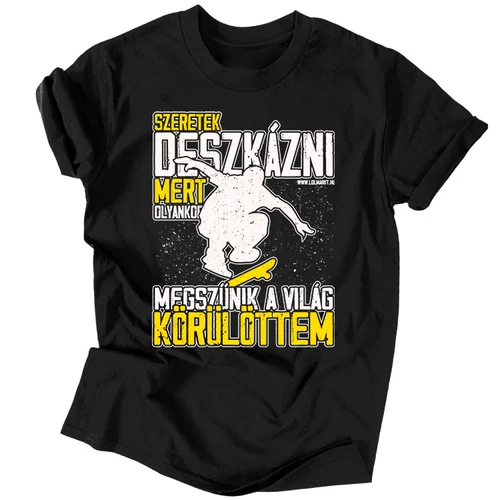  Szeretek deszkázni férfi póló (Fekete)