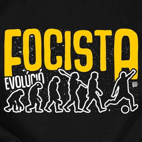 Focista evolúció férfi póló (B_fekete)