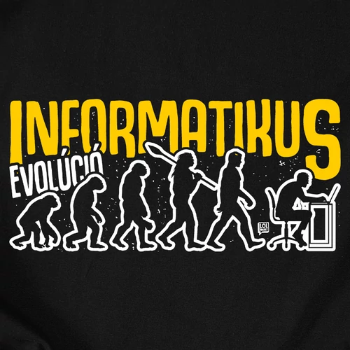 Informatikus evolúció férfi póló (B_fekete)