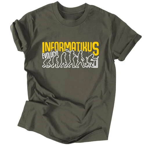Informatikus evolúció férfi póló (Grafit)