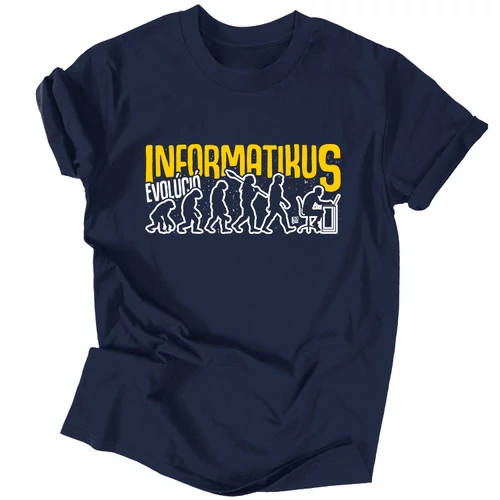 Informatikus evolúció férfi póló (Sötétkék)