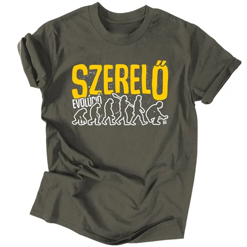 Szerelő evolúció férfi póló (Grafit)