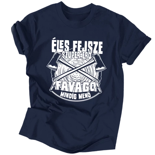 Éles fejsze férfi póló (Sötétkék)