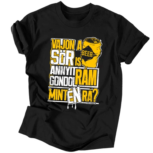 A sör rám gondol férfi póló (fekete)
