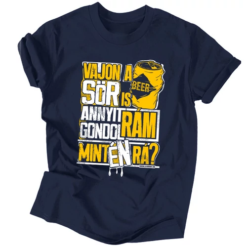 A sör rám gondol férfi póló (sötétkék)