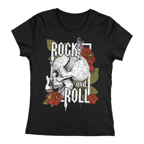 Rock'n'Roll női póló (Fekete)