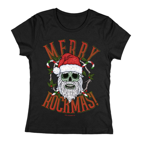 Merry Rockmas női póló (Fekete)