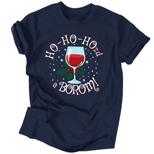 Ho-ho-hozd a borom férfi póló (Sötétkék)