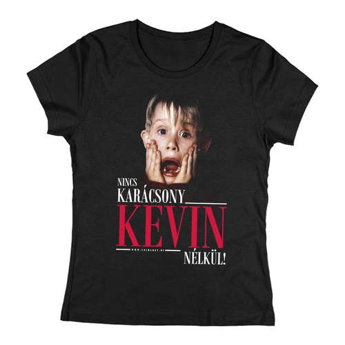 Nincs karácsony Kevin nélkül női póló (Fekete)