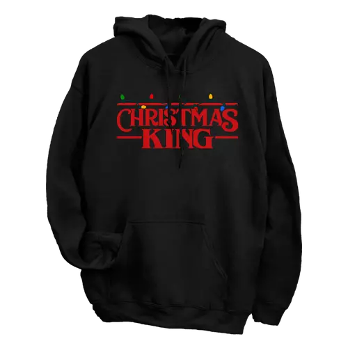 Christmas King kapucnis pulóver (Fekete)
