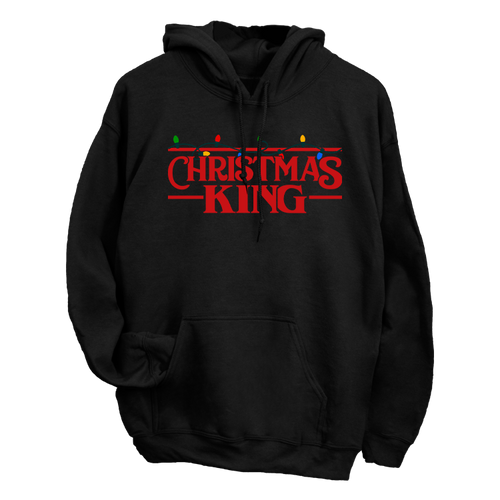 Christmas King kapucnis pulóver (Fekete)