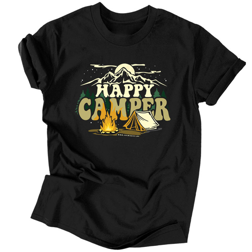 Happy Camper férfi póló (Fekete)