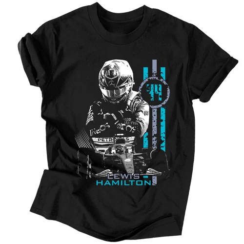 Lewis Hamilton férfi póló (Fekete)