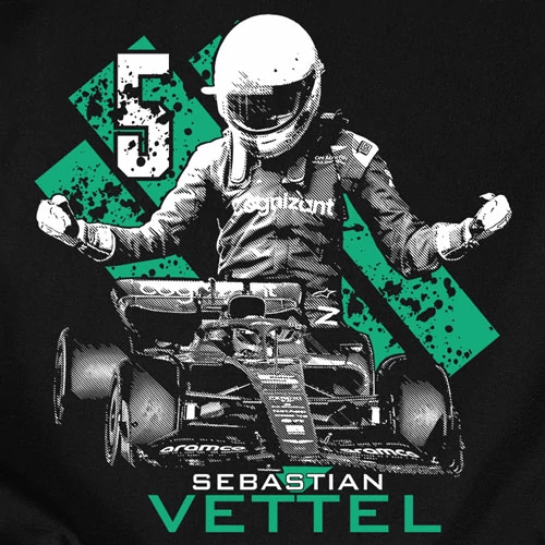 Sebastian Vettel férfi póló (B_fekete)