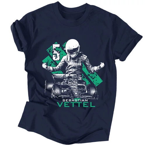 Sebastian Vettel  férfi póló (éjkék)