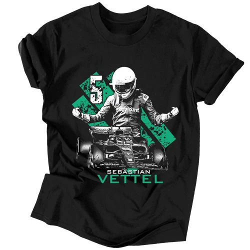 Sebastian Vettel férfi póló (Fekete)