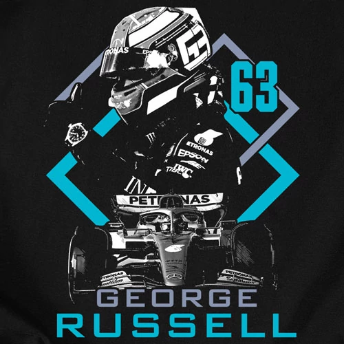 George Russell férfi póló (B_fekete)